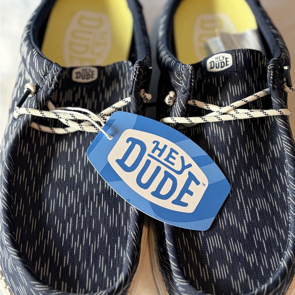 Hey Dude Dark Blue Patterned Slip On Loafers